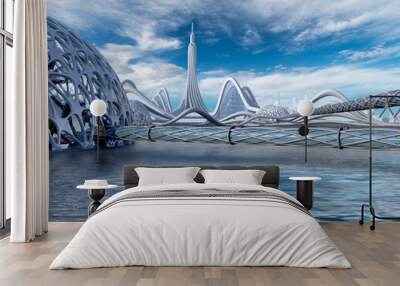 Aquatic city architecture Wall mural