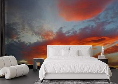 Fiery sunset in the Spanish countryside Wall mural