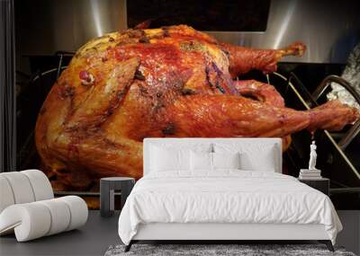 Thanksgiving Roasted Turkey in a Pan Wall mural