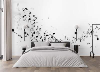 abstract msical background with notes Wall mural