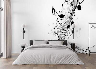 abstract musical background with notes Wall mural