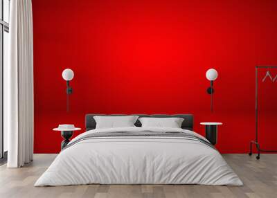 Empty red studio abstract background with spotlight effect. Product showcase backdrop. Wall mural