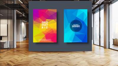 Triangle polygonal abstract background. Colorful gradient design. Low poly shape banner. Vector illustration. Wall mural