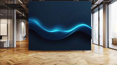 Photo abstract blue wavy line of light Background. Abstract luxury gradient blue wave background smooth dark background. Wall mural