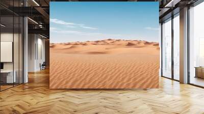 Sand dunes in desert landscape. Aerial view of the dunes.
Beautiful sand dunes in the Sahara desert. Generative AI Wall mural