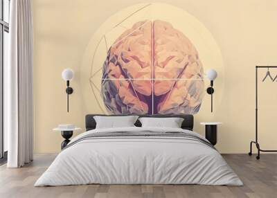 Human Brain on Neutral Background Wall mural