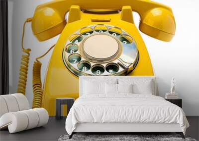 Old-fashioned hand-crank telephone,cutout on transparent backgrounds. Wall mural