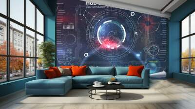 Set graphs and charts. Statistic and data, information infographic. HUD background outer space. infographic elements. Wall mural