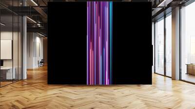 cycled 3d rendering. Abstract background with ascending colorful neon lines, glowing trails looped Abstract Pink blue and purple vertical neon lines with glowing trails. Appear, slide up and fade way Wall mural