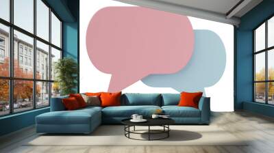 Speech bubble talk 3D render isolated on transparent background Wall mural