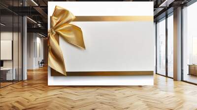 Bows golden realistic Band / Ribbon design. Decorative gift isolated on white background Wall mural