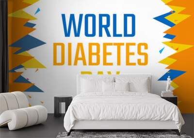 World Diabetes Day Wallpaper with different shapes design on the white background. International diabetes day backdrop. poster design Wall mural