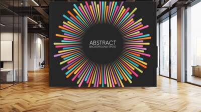 Abstract colorful rays background with place for your content Wall mural