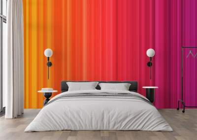 Rainbow colorful gradient vertical stripes. Many random transparent overlapped lines on gradient background. Vector illustration Wall mural