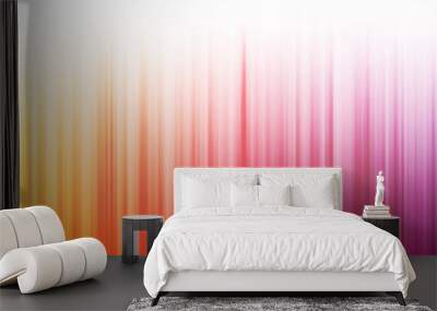 Rainbow gradient vertical stripes with fade out effect on white background. Many random transparent overlapped colorful lines. Vector illustration Wall mural