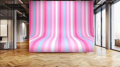 Striped studio backdrop in pink tones with empty space for your content Wall mural