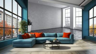 large luxury modern bright interiors apartment Living room illustration 3D rendering computer generated image Wall mural