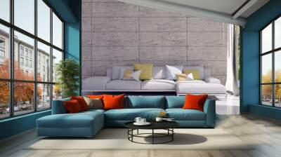 large luxury modern bright interiors room illustration 3D rendering Wall mural