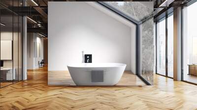 Modern bright bathroom, interiors. 3D rendering Wall mural