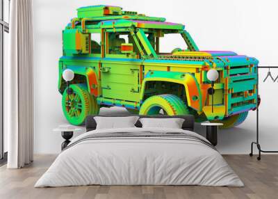 3D rendering - off-road 4x4 car finite element analysis Wall mural