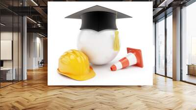 builders school on a white background 3d Illustrations Wall mural