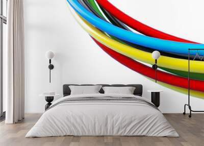 rainbow colored cables over Wall mural