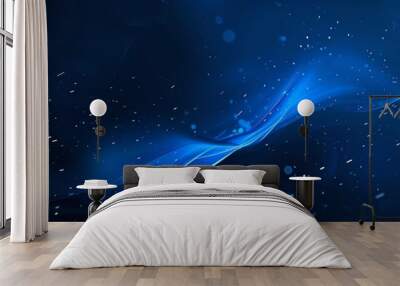 blue wallpaper shimmering elegant light, aspect raito 3:1 Wall mural