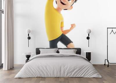 3d boy jumping for joy Wall mural