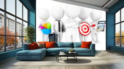 3d white people business concept Wall mural