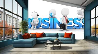 3d white people business concept Wall mural