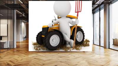 3d white people farmer Wall mural