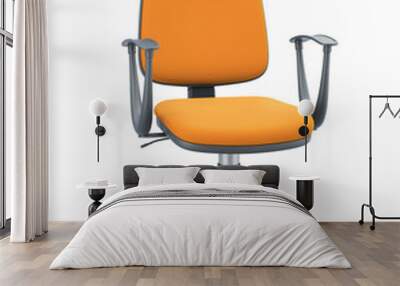 office chair with orange upholstery on a white background Wall mural