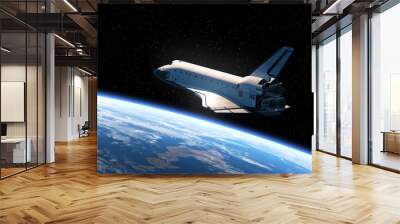 Space Shuttle Orbiting Earth Wall mural