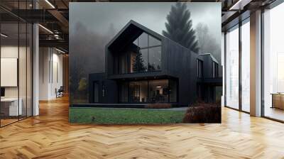 3d render styled conceptional illustration of a modern minimalist cozy house
 Wall mural