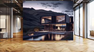 3d render styled conceptional sketch of a modern minimalist cozy house Wall mural