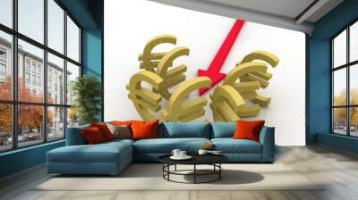 Abstract currency illustration, original 3d rendering Wall mural