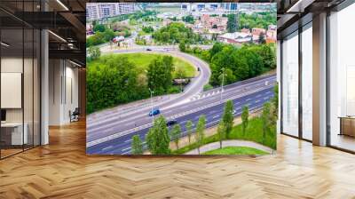 Urban motorway aerial view Wall mural