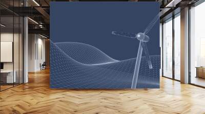 Wind turbine sustainable technology; original 3d rendering Wall mural