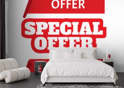 Big sale banner. Red vector banner. Exclusive offer Wall mural