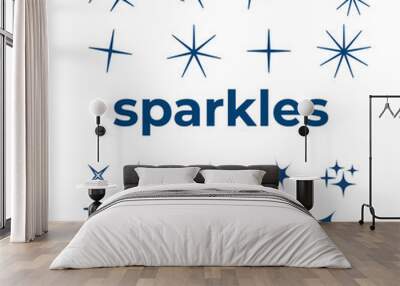 Bright firework, decoration twinkle, shiny flash. Glowing light effect star. Sparkle lights vector Wall mural