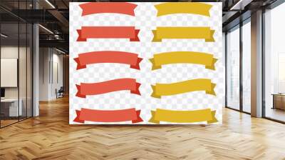 Cartoon banners and comic ribbons. Colored banner ribbon. Banner ribbon vector set Wall mural