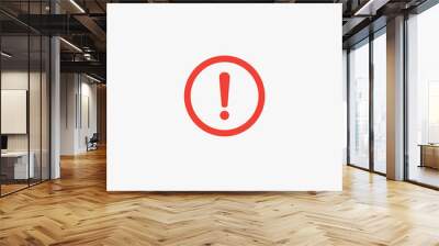 Exclamation danger sign . The attention icon. Danger symbol. Alert icon Wall mural