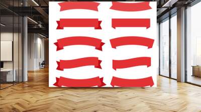 Flat vector ribbons banners flat isolated. Ribbons banners Wall mural