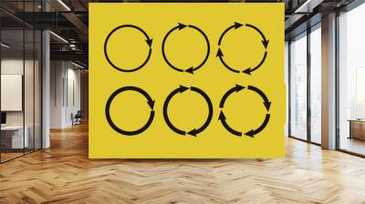 Set of circle vector arrows. Reload and rotation loop sign. Arrows business infographic vector Wall mural