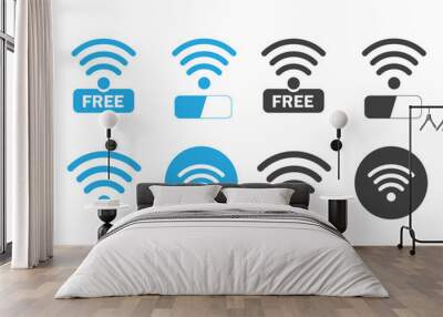 wifi icon on white background Wall mural