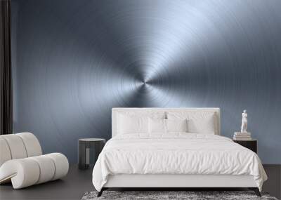 Steel pattern. Radial, circular metal brushed texture background. Wall mural