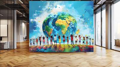 Friendship Day, different cultures, celebrating international friendship day,happy friendship day, international friends  Wall mural