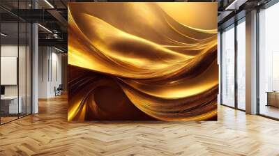 Abstract Golden Rays and Waves with a Minimalist Creamy Texture, Creating a Luxurious and Elegant Background, Perfect for Wallpapers and Modern Design Aesthetics Wall mural