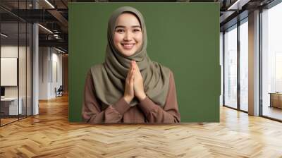 young hijab business woman in office suit Wall mural