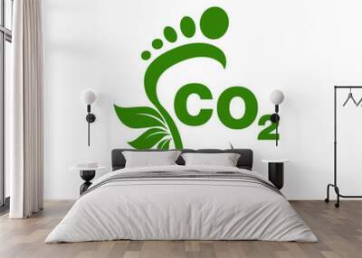 CO2 footprint concept sign icon vector illustration  Wall mural